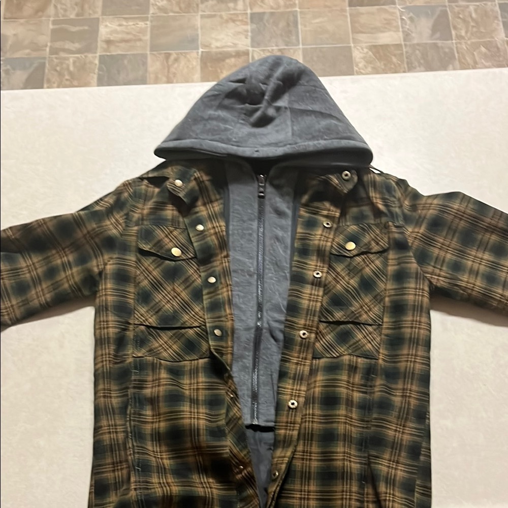 Plaid Hooded Men's Jacket